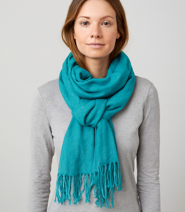 Měkká velká šála s třásněmi klasická