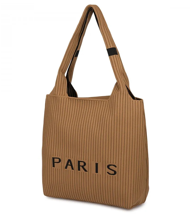 PARIS shopper bag elegantní pruhovaná taška přes rameno se zipem