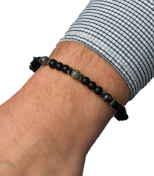 Pánský náramek s přírodními kameny