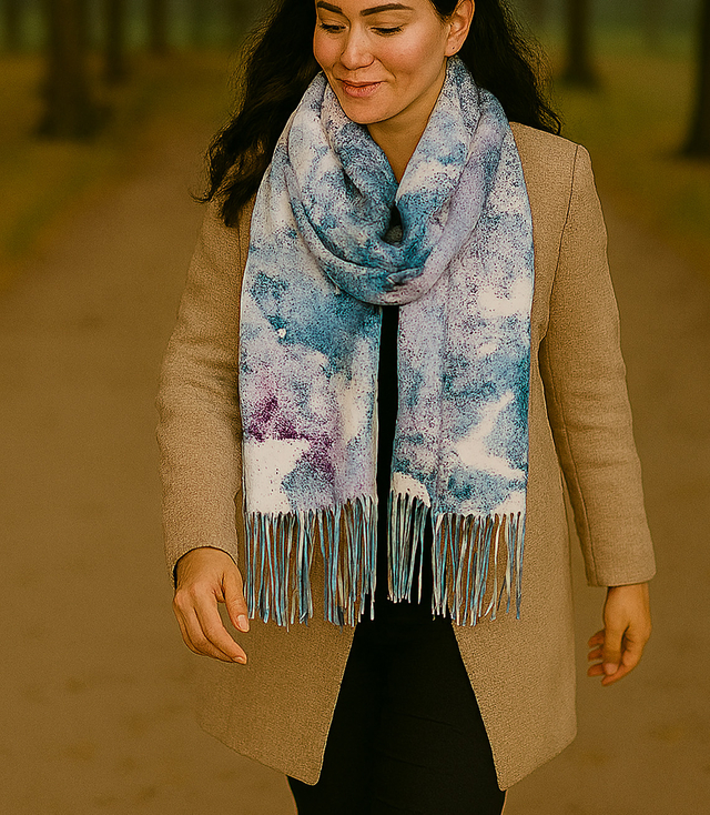 Dámská šála módní vzor se střapci