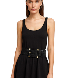 Pletený dámský opasek s velkou sponou