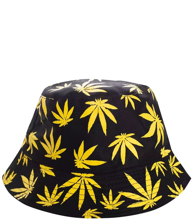 Oboustranná čepice BUCKET HAT potisk listů