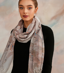 Dámský stylový šátek s potiskem motýlů 180x70