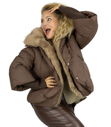 Zimní oversize bunda s kožešinou BOMBER LUX