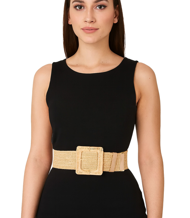 Pletený dámský opasek s velkou sponou