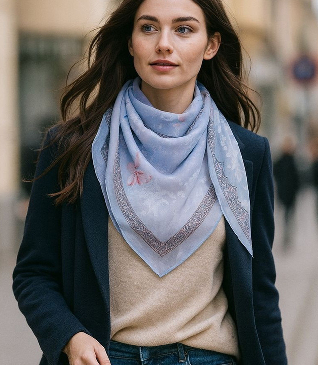 Elegantní dámská šála s šíleným vzorem 70x70