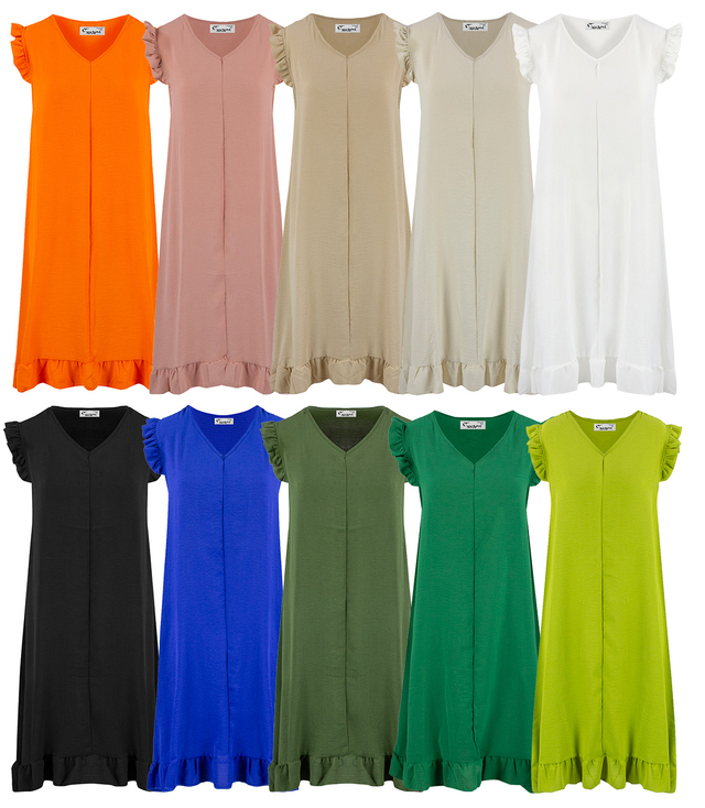 Volné letní midi šaty oversize s volány, HONEY