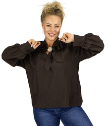 Romantická halenka s vázáním a broží ROSE