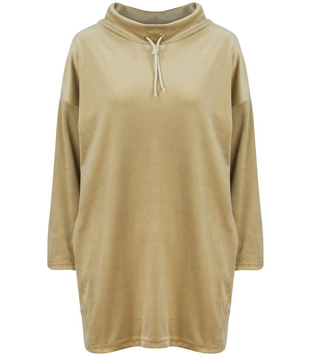 Volná velurová tunika PLUS SIZE