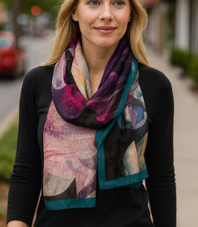 Dámský vzorovaný šátek 70x180