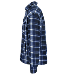 Teplá fleecová kostkovaná pánská košile zateplená kožešinou