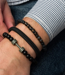 Sada pánských náramků z přírodního kamene