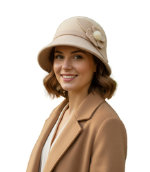 Dámský klobouk cloche patch flower