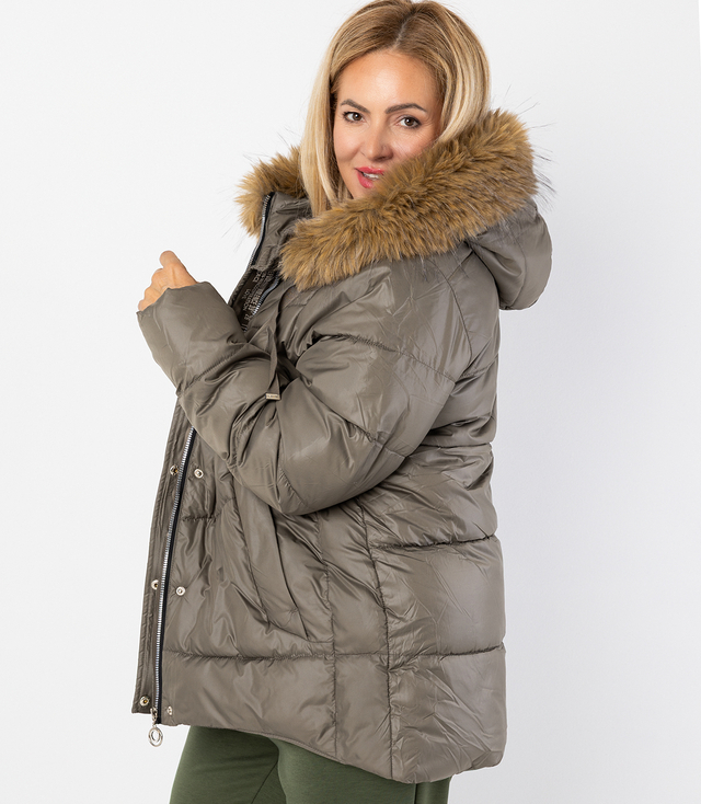 Teplá zimní bunda s kožešinovou kapucí URBAN EXPLORER PLUS SIZE