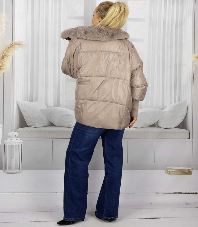 Zimní bunda s ozdobnou kožešinou na límci FIBI