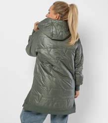 Dlouhá bunda s prošíváním a bočními rozparky ROMA