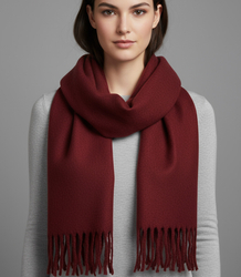 Elegantní šátek s třásněmi v jedné barvě