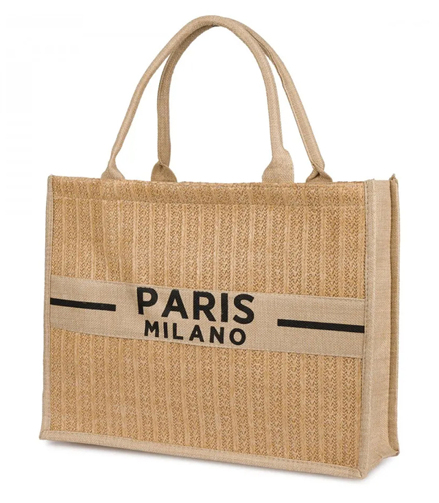 Nákupní taška PARIS MILANO pletená letní plážová taška velká ekologická taška