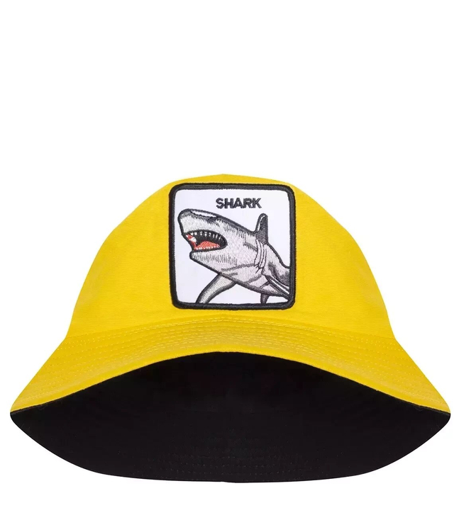 Oboustranná čepice BUCKET HAT s výšivkou žraloka