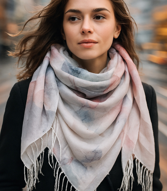 Dámská šála s květinovým vzorem 180x70