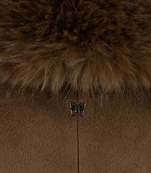 Elegantní dámský kabát s ozdobnou kožešinou CRYSTAL