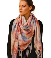 Dámská šála s květinovým vzorem 180x70