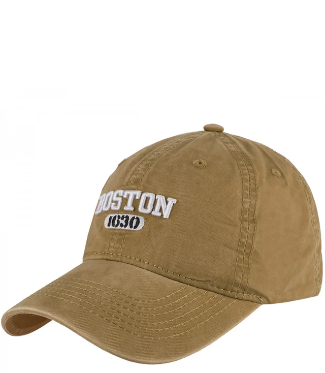 Unisex nastavitelná bavlněná baseballová čepice s výšivkou BOSTON