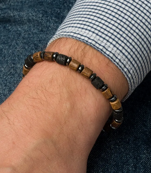 Pánský náramek s přírodními kameny