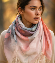 Dámská šála s květinovým vzorem 180x70