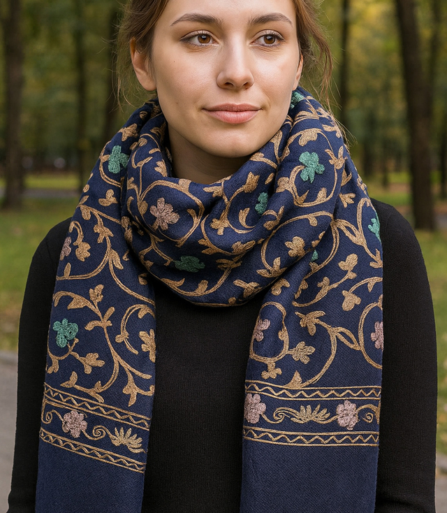 Dámská vzorovaná šála s třásněmi 