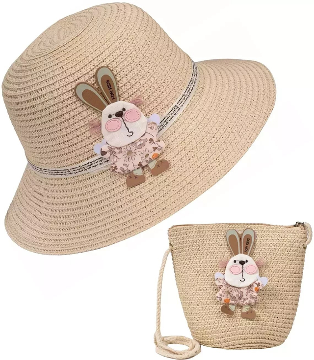 Sada pletené čepice s králíčkem + kabelka