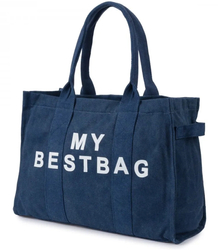 Velká jednobarevná nákupní taška s nápisem "My Bestbag