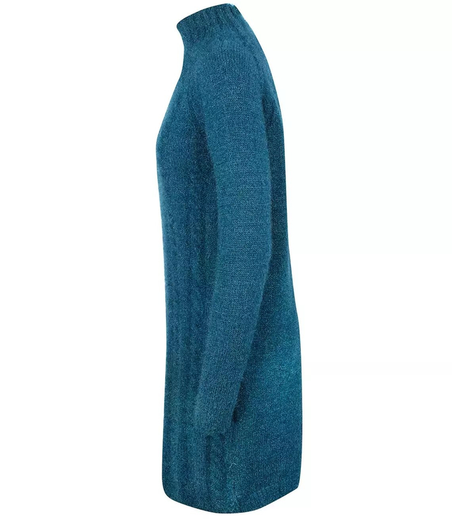 Pletené šaty s rolákem a vlněným rolákem