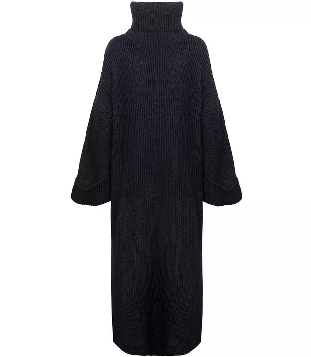 Žebrovaný svetr s rolákem MAXI