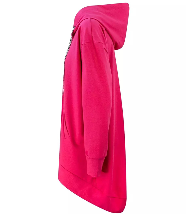 Oversized hladká mikina parka s dlouhými zády