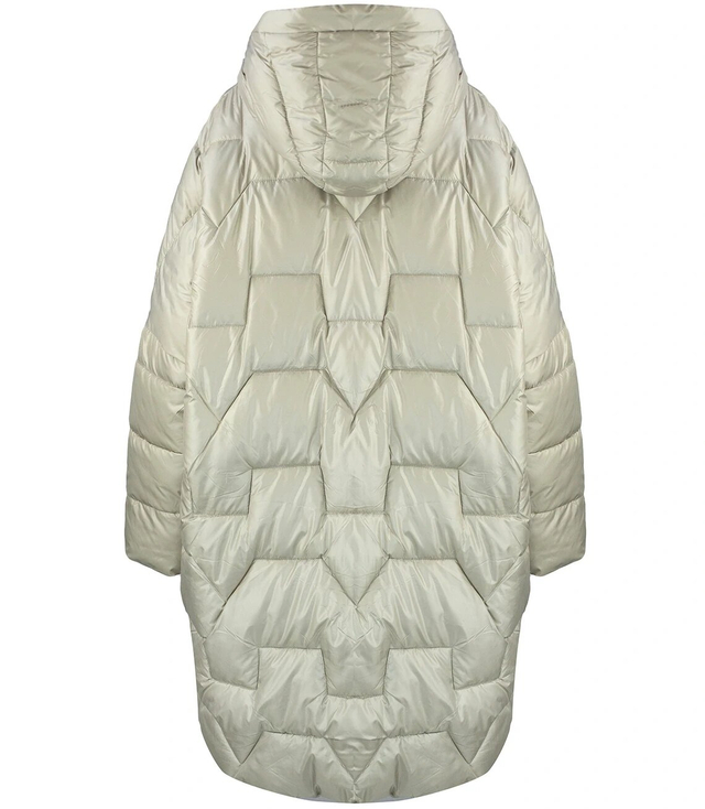 Dámská dlouhá teplá bunda s prošíváním a kapucí ANABEL