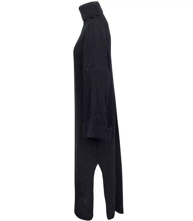 Žebrovaný svetr s rolákem MAXI