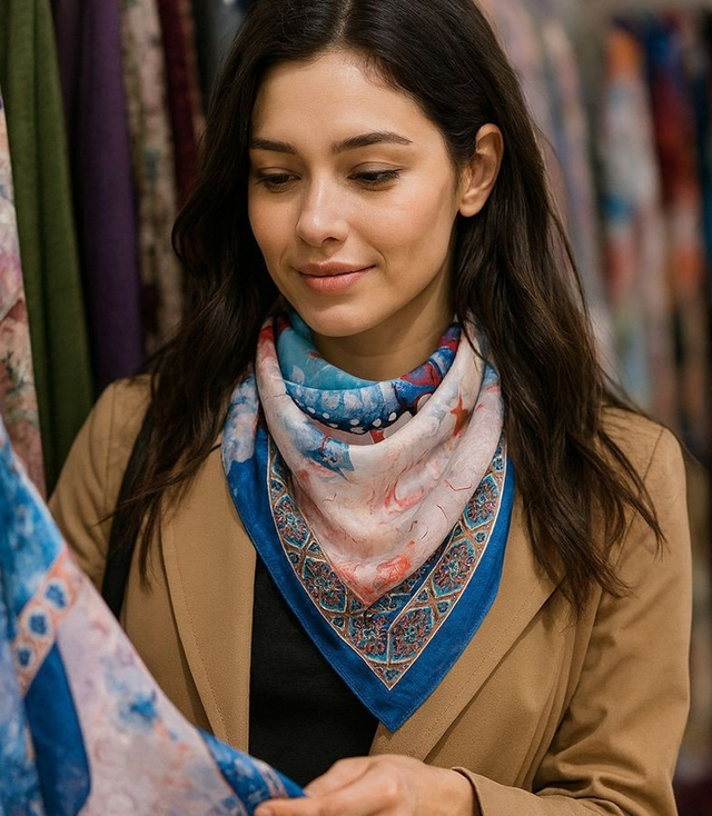 Elegantní dámská šála s šíleným vzorem 70x70