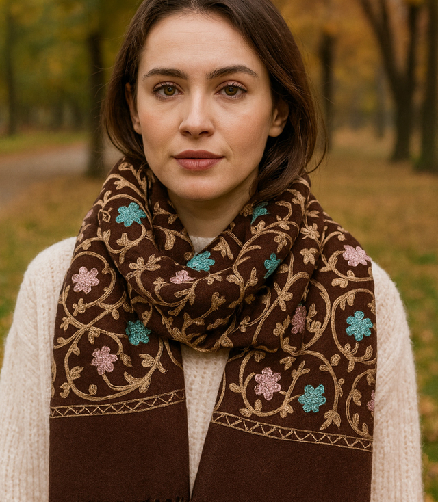 Dámská vzorovaná šála s třásněmi