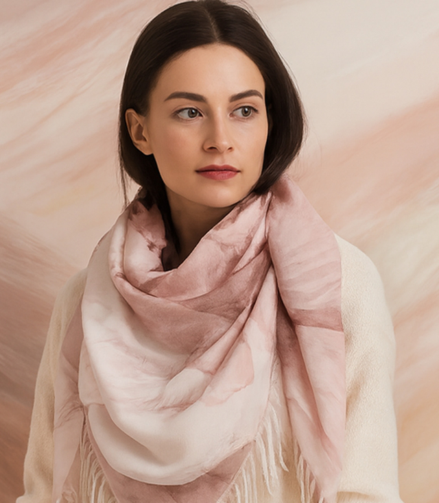 Dámský šátek s květinovým vzorem 100x100