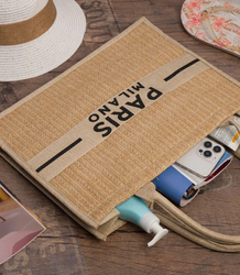 Nákupní taška PARIS MILANO pletená letní plážová taška velká ekologická taška