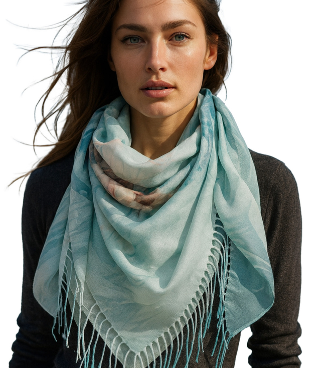 Dámský šátek s květinovým vzorem 100x100