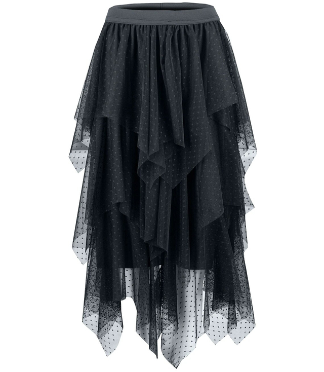 Dlouhá asymetrická sukně s tylovými volánky LENA