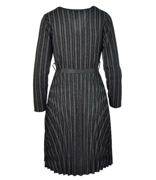 Klasické semišové midi šaty s obálkou