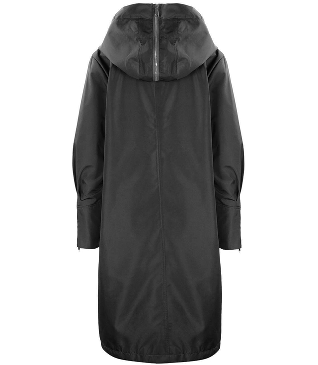 Dámský přechodný kabát oversize s kapucí