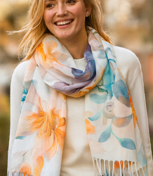 Dámská šála s květinovým vzorem 180x70