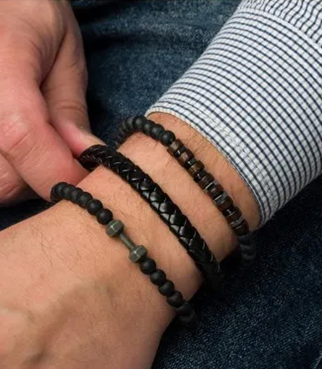 Sada pánských náramků z přírodního kamene