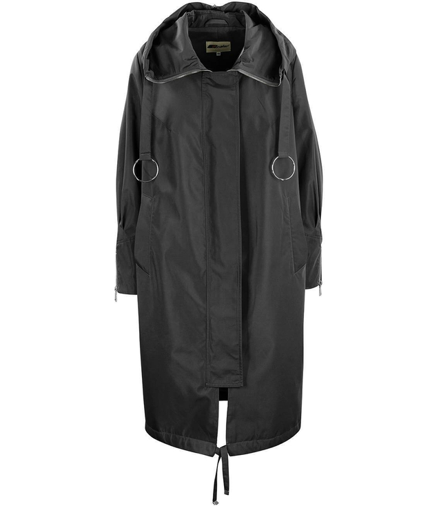 Dámský přechodný kabát oversize s kapucí