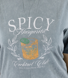 Dlouhá dámská trička tunika volného střihu s barevným potiskem SPICY