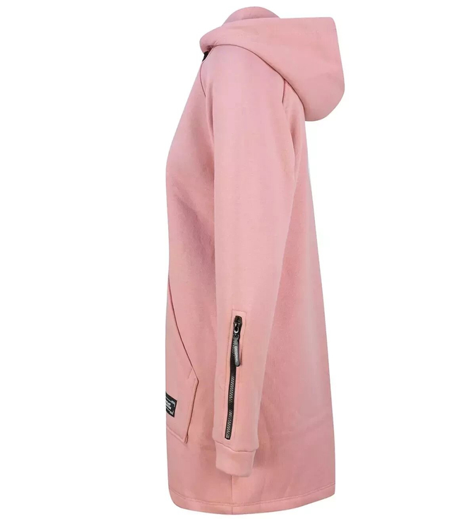 Dlouhé mikinové šaty na zip s kapucí